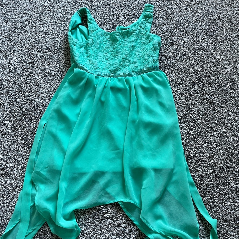 girls teal dress